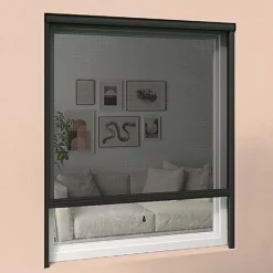 Volet-Moustiquaire Moustiquaire enroulable verticale grise H145 cm x L130 cm