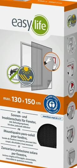 Moustiquaire pare-soleil pour fenêtre anthracite 130 x 150 cm