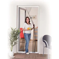 Easy Life Moustiquaire porte anthracite 18g/m² bande autoagrippante 7,5 mm