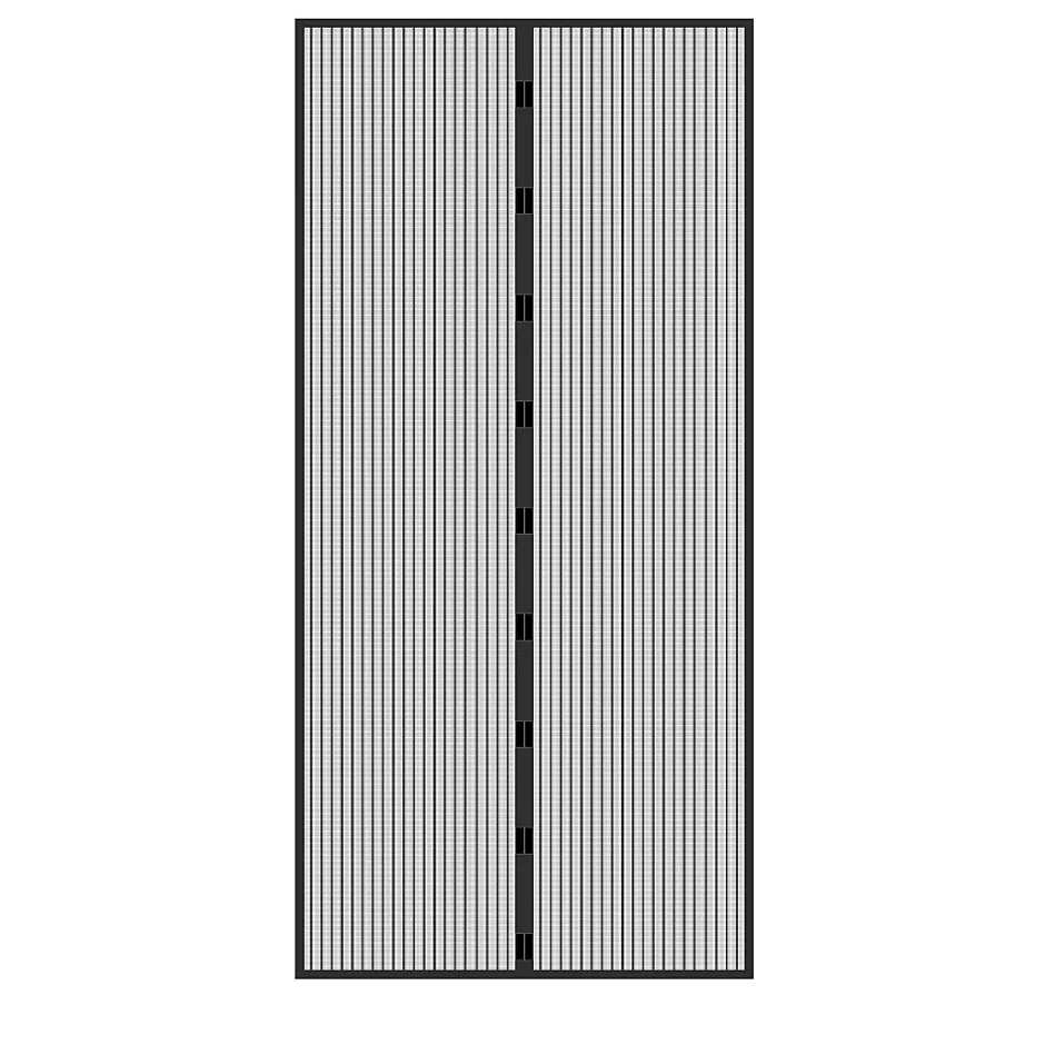 Moustiquaire porte 100x210cm noir montage adhésif sans perçage ni vissage anti insectes-ECD Germany