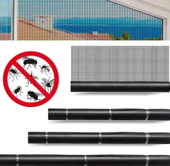 Moustiquaire Pour fenêtre et porte Ultra résistant Noir Largeur 1,0 m Longueur 3 mètres --Floordirekt Hot