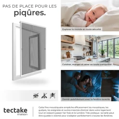 Tectake Moustiquaire pour Fenêtres Découpe individuelle sans percer ni visser