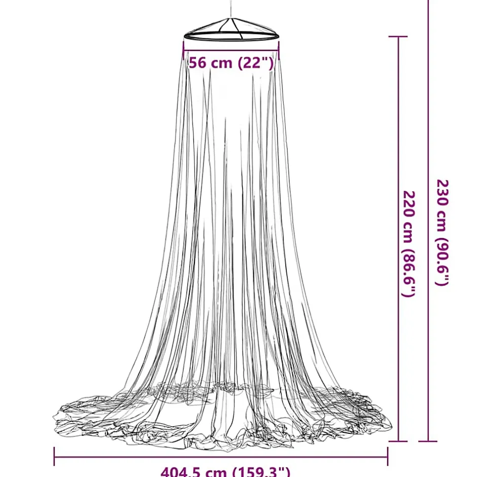 Vidaxl Moustiquaire pour lit 220 maille blanc 56x56x220 cm