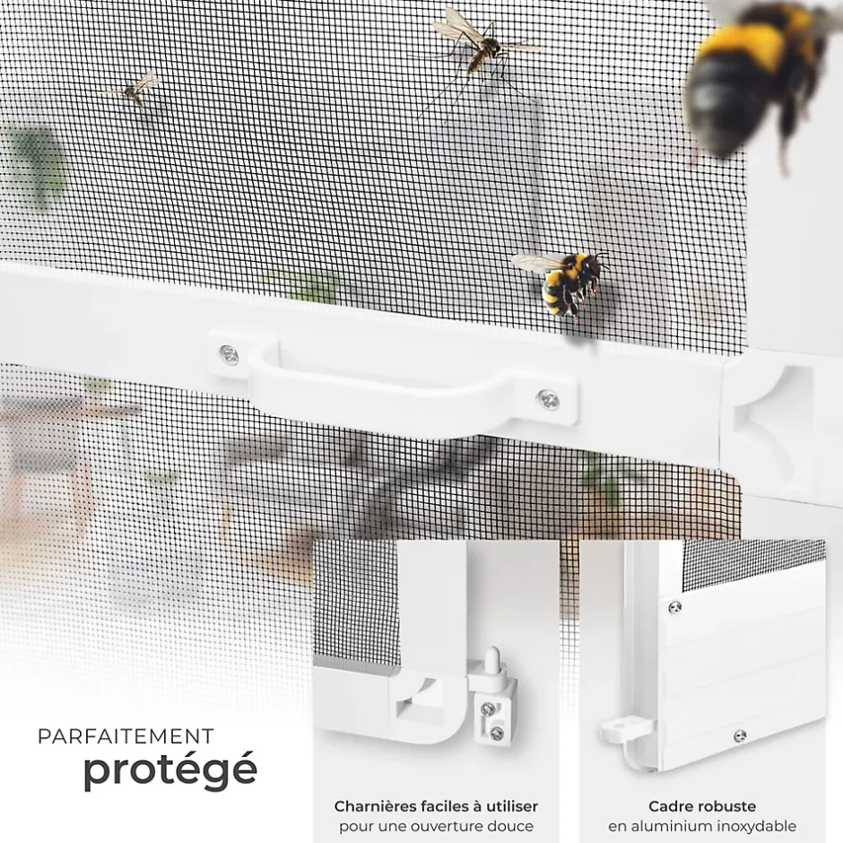 Tectake Moustiquaire pour Portes Découpe individuelle