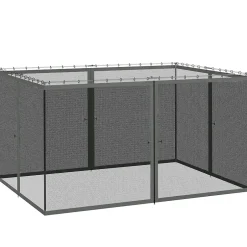 Moustiquaire pour tonnelle barnum polyester nylon 3 x 4 m gris foncé-Outsunny Best