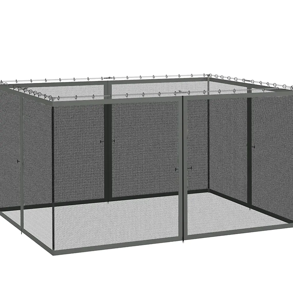 Moustiquaire pour tonnelle barnum polyester nylon 3 x 4 m gris foncé-Outsunny Best