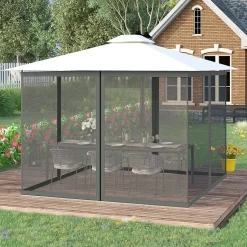 Moustiquaire pour tonnelle barnum polyester nylon 3 x 4 m gris foncé-Outsunny Best