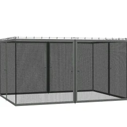 Moustiquaire pour tonnelle barnum polyester nylon 3 x 4 m gris foncé-Outsunny Best