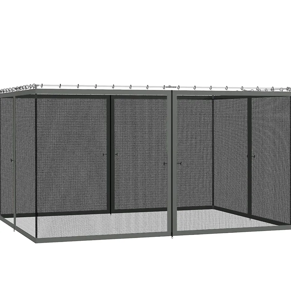 Moustiquaire pour tonnelle barnum polyester nylon 3 x 4 m gris foncé-Outsunny Best