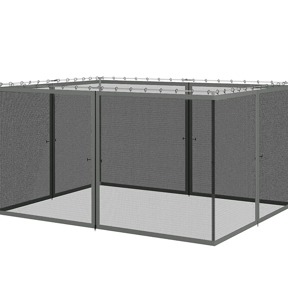 Moustiquaire pour tonnelle barnum polyester nylon 3 x 4 m gris foncé-Outsunny Best