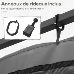 Moustiquaire pour tonnelle barnum polyester nylon 3 x 4 m gris foncé-Outsunny Best