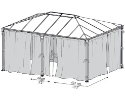Moustiquaire pour tonnelle Milano 4300 et Martinique 5000-Canopia by Palram New