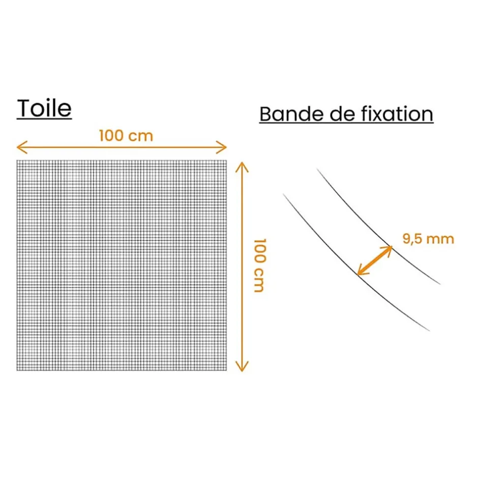 Moustiquaire, Sans Perçage, pour Fenêtre, 100 x 100 cm, Auto-Agrippante, Gris anthracite-Easy Life Discount