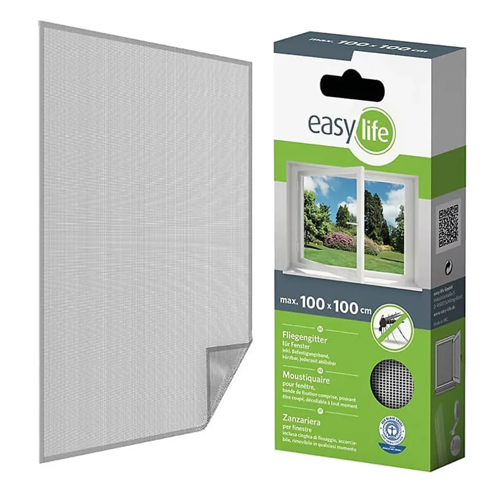 Easy Life Moustiquaire, Sans Perçage, pour Fenêtre, 100 x 100 cm, Auto-Agrippante, Blanche