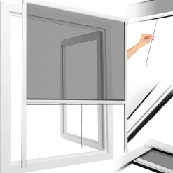 Moustiquaire store pour fenêtre en Aluminium Découpe individuelle-Tectake Hot