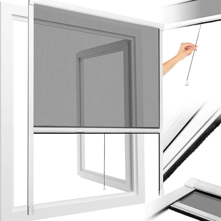 Moustiquaire store pour fenêtre en Aluminium Découpe individuelle-Tectake Hot