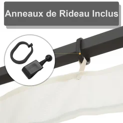 Moustiquaires pour tonnelle barnum 3 x 4 m - lot de 4 moustiquaires zippées + crochets d'attaches - polyester nylon-Outsunny New