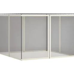 Outsunny Moustiquaires pour tonnelle barnum 3 x 4 m - lot de 4 moustiquaires zippées + crochets d'attaches - polyester nylon