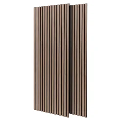 Frankystar Mozart - Lot de 2 panneaux acoustiques à lattes en bois 235x60 cm, marron clair
