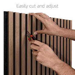 Frankystar Mozart - Lot de 2 panneaux acoustiques à lattes en bois 235x60 cm, marron clair