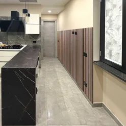 Frankystar Mozart - Lot de 2 panneaux acoustiques à lattes en bois 235x60 cm, marron clair