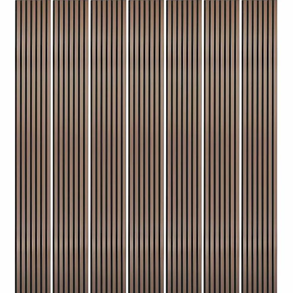 Mur TV - Lot de 7 Panneaux tasseaux bois 250 x 30 x 1,9 cm - rose gold/feutrine noir - 5,25m²-Decoon
