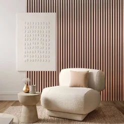 Mur TV - Lot de 7 Panneaux tasseaux bois 250 x 30 x 1,9 cm - rose gold/feutrine noir - 5,25m²-Decoon