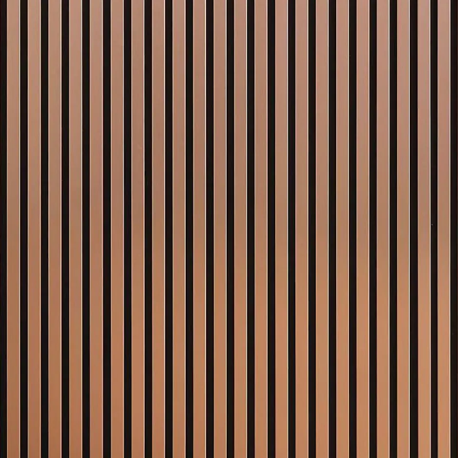 Mur TV - Lot de 7 Panneaux tasseaux bois 250 x 30 x 1,9 cm - rose gold/feutrine noir - 5,25m²-Decoon