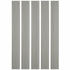 Decoon Mur TV - Lot de 5 Panneaux tasseaux bois 250 x 30 x 1,9 cm - décor marbre blanc/feutrine noir - 3,75m²