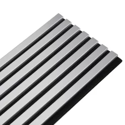 Decoon Mur TV - Lot de 7 Panneaux tasseaux bois 250 x 30 x 1,9 cm - décor alu/feutrine noir - 5,25m²