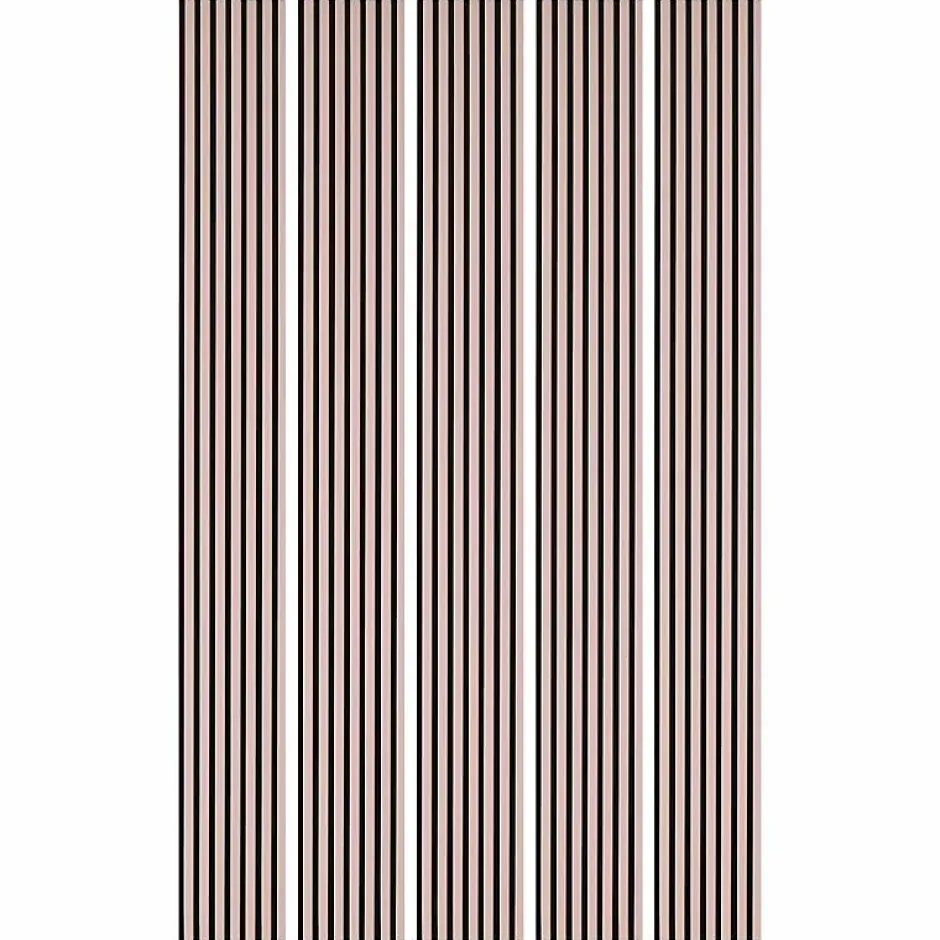 Mur TV - Lot de 5 Panneaux tasseaux bois 250 x 30 x 1,9 cm - rose pastel/feutrine noir - 3,75m²-Decoon Clearance