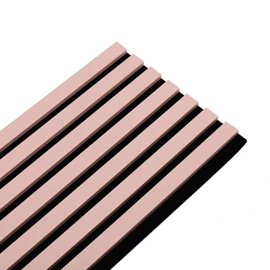 Mur TV - Lot de 5 Panneaux tasseaux bois 250 x 30 x 1,9 cm - rose pastel/feutrine noir - 3,75m²-Decoon Clearance
