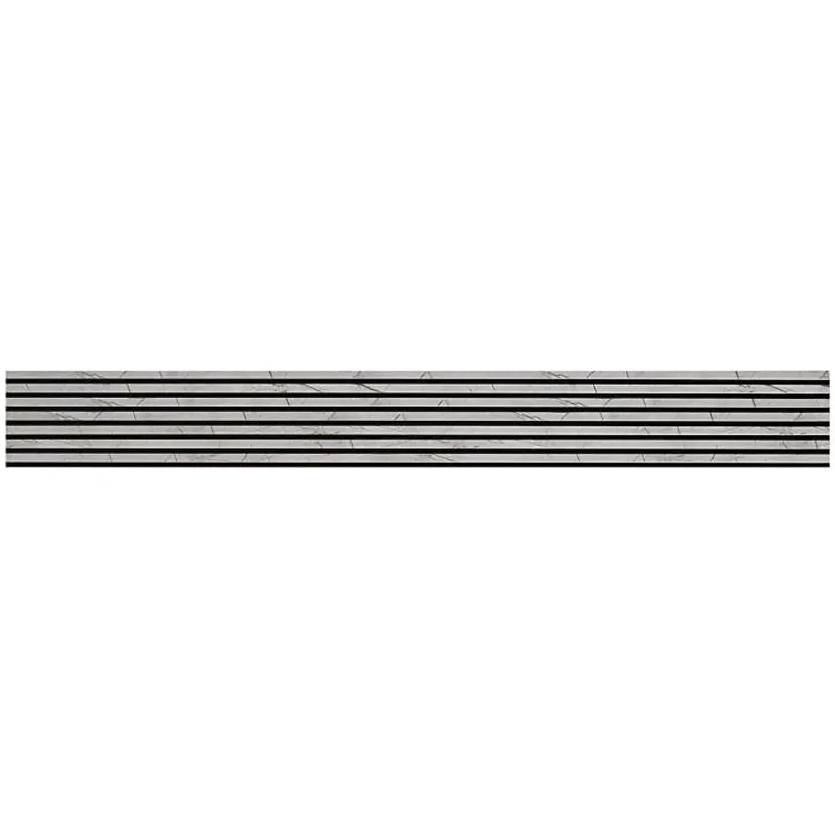 Mur TV - Lot de 7 Panneaux tasseaux bois 250 x 30 x 1,9 cm - décor marbre gris/feutrine noir - 5,25m²-Decoon Best
