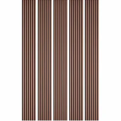 Decoon Mur TV - Lot de 5 Panneaux tasseaux bois 250 x 30 x 1,9 cm - terracotta/feutrine noir - 3,75m²