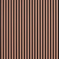 Decoon Mur TV - Lot de 5 Panneaux tasseaux bois 250 x 30 x 1,9 cm - terracotta/feutrine noir - 3,75m²