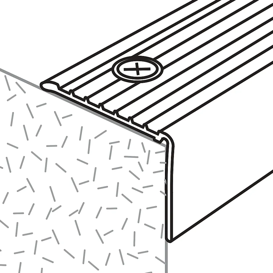 Nez de marche en aluminium décor argent foncé brossé 35 x 25 x 1800mm.-GoodHome Outlet