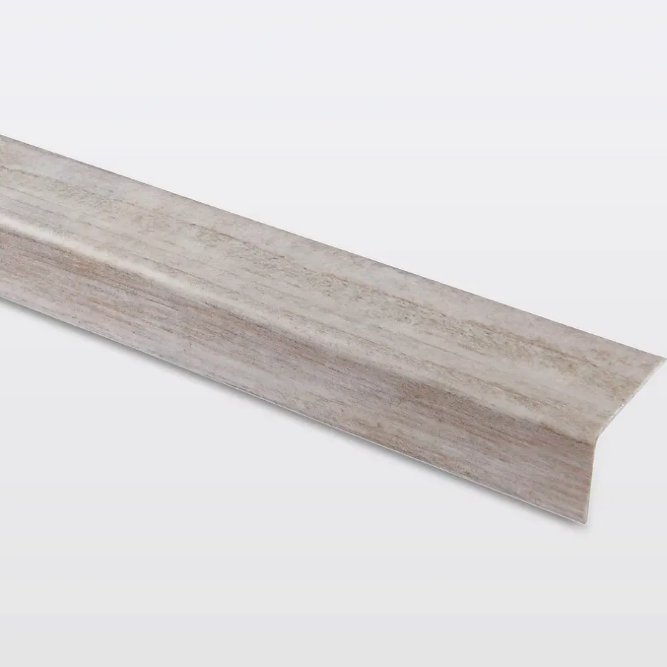 GoodHome Nez de marche en aluminium décor bois gris 35 x 25 x 900 mm.