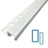 Nez de Marche Escalier Argent Mat 13 mm Antiderapante EXT/INT pour carrelage L 2,5m Finition Argent Mat.-Lux Mosaic Outlet