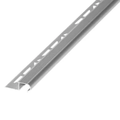 Nez de marche extérieur rond aluminium brut argent lisse 37mmx250cm-Diall Outlet