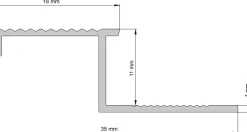 Diall Nez de marche extérieur droit aluminium brut argent lisse 35mmx250cm