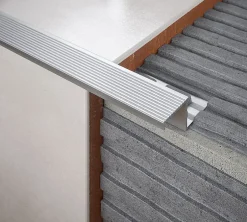 Diall Nez de marche extérieur droit aluminium brut argent lisse 35mmx250cm