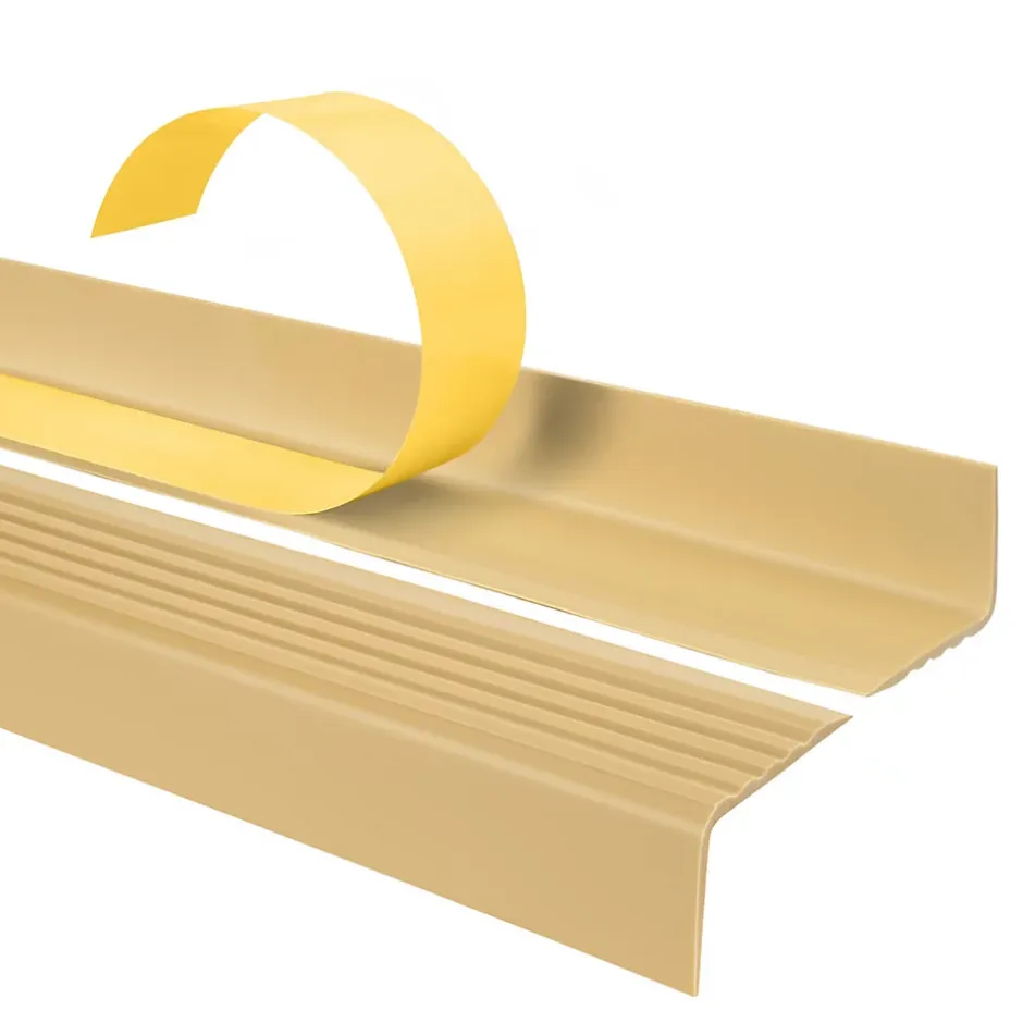 Quest Nez de marche PVC 40x25mm, , profilé d'escalier ND, auto-adhésif, antidérapant, d'escalier-protection, crémeux, 0.9m