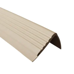 Quest Nez de marche PVC 48x42mm, , profilé d'escalier PMW, auto-adhésif, antidérapant, d'escalier-protection, beige, 1.3m
