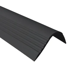 Nez de marche PVC 52x40mm, , profilé d'escalier RGPT, antidérapant, d'escalier-protection, noir, 1.5m-Quest Outlet