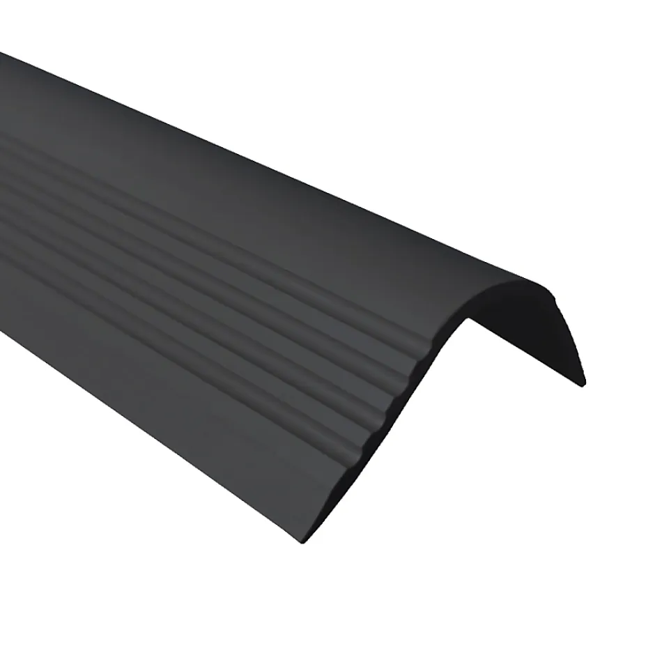 Nez de marche PVC 52x40mm, , profilé d'escalier RGPT, antidérapant, d'escalier-protection, noir, 1.5m-Quest Outlet