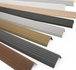 Nez de marche PVC 40x25mm, , profilé d'escalier ND, auto-adhésif, antidérapant, d'escalier-protection, gris foncé, 1.3m-Quest Online