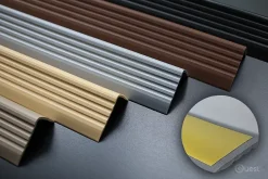 Quest Nez de marche PVC 40x25mm, , profilé d'escalier ND, auto-adhésif, antidérapant, d'escalier-protection, gris foncé, 1m