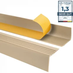 Quest Nez de marche PVC 50x42mm, , profilé d'escalier RGP, auto-adhésif, antidérapant, d'escalier-protection, beige, 0.1m