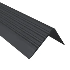 Quest Nez de marche PVC 50x42mm, , profilé d'escalier RGP, auto-adhésif, antidérapant, d'escalier-protection, noir, 1.5m