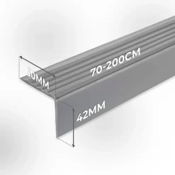 Quest Nez de marche PVC 50x42mm, , profilé d'escalier RGP, auto-adhésif, antidérapant, d'escalier-protection, noir, 1.5m